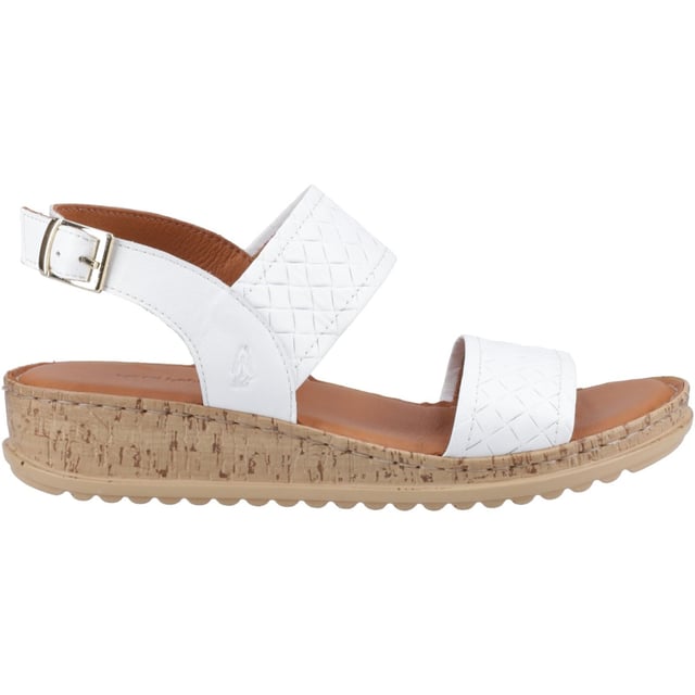 Hush Puppies Ebony Woven Leather Women's White Sandals With it's luxurious leather upper with woven strap detail the Ebony will elevate your summer style, whilst the cushioned insole and lightweight outsole will keep you light on your feet all day long