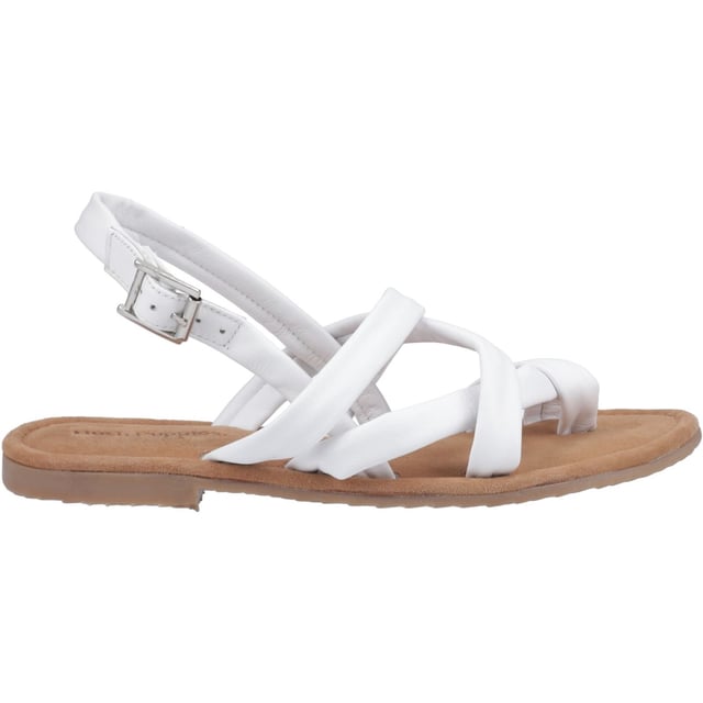 Hush Puppies Hope Leather Women's White Sandals The perfect balance of style and comfort, the Hope sandal is a wide fitwith a soft leather upper for all day wearability, with a suede memory foam insole to cushion each step and a lightweight durable outsole for easy wear