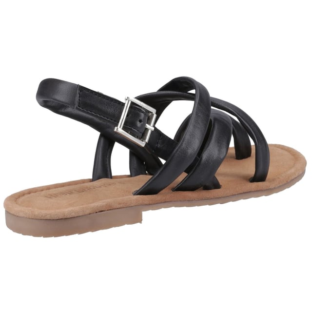 Hush Puppies Hope Leather Women's Black Sandals The perfect balance of style and comfort, the Hope sandal is a wide fitwith a soft leather upper for all day wearability, with a suede memory foam insole to cushion each step and a lightweight durable outsole for easy wear