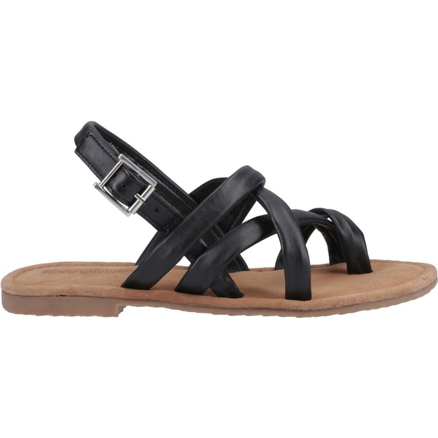 Hush Puppies Hope Leather Women's Black Sandals The perfect balance of style and comfort, the Hope sandal is a wide fitwith a soft leather upper for all day wearability, with a suede memory foam insole to cushion each step and a lightweight durable outsole for easy wear