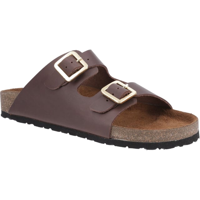 Cotswold Shoes brings a country classic sandal. With double strap uppers made from soft leather with buckle detailing. Finished with a comfortable footbed, making these the perfect sandals for all Summer long.