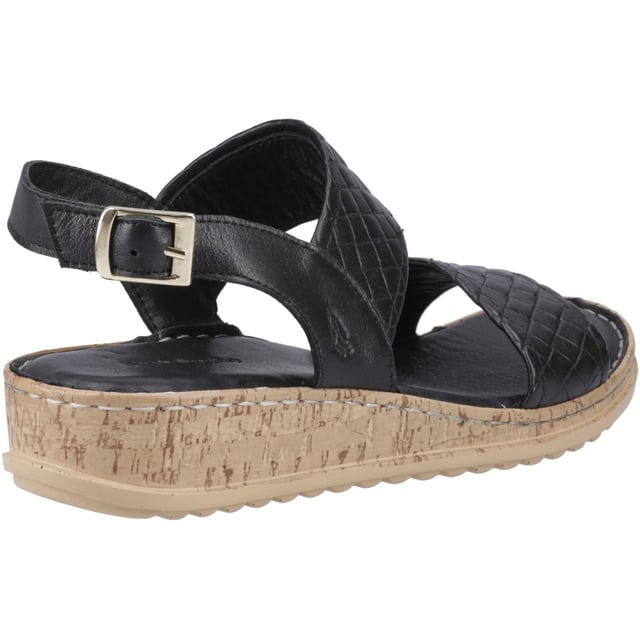 Hush Puppies Ebony Woven Leather Women's Black Sandals With it's luxurious leather upper with woven strap detail the Ebony will elevate your summer style, whilst the cushioned insole and lightweight outsole will keep you light on your feet all day long
