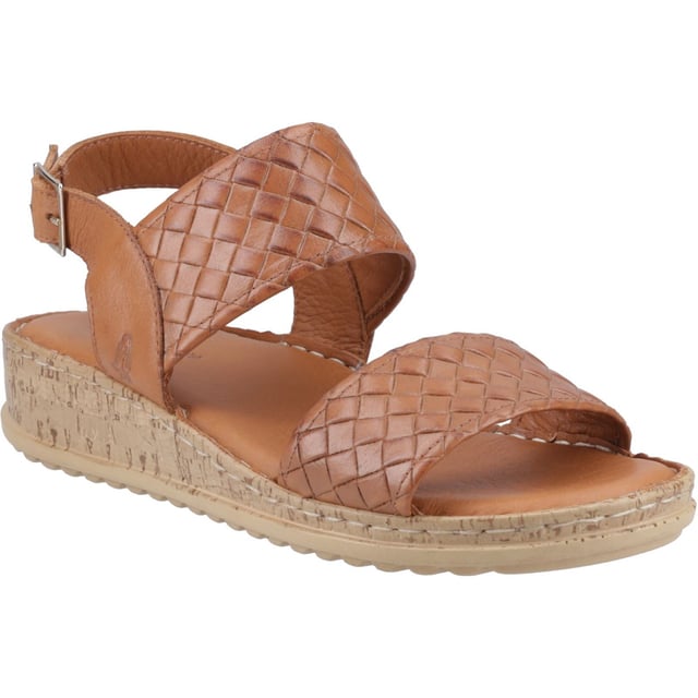Hush Puppies Ebony Woven Leather Women's Tan Sandals With it's luxurious leather upper with woven strap detail the Ebony will elevate your summer style, whilst the cushioned insole and lightweight outsole will keep you light on your feet all day long