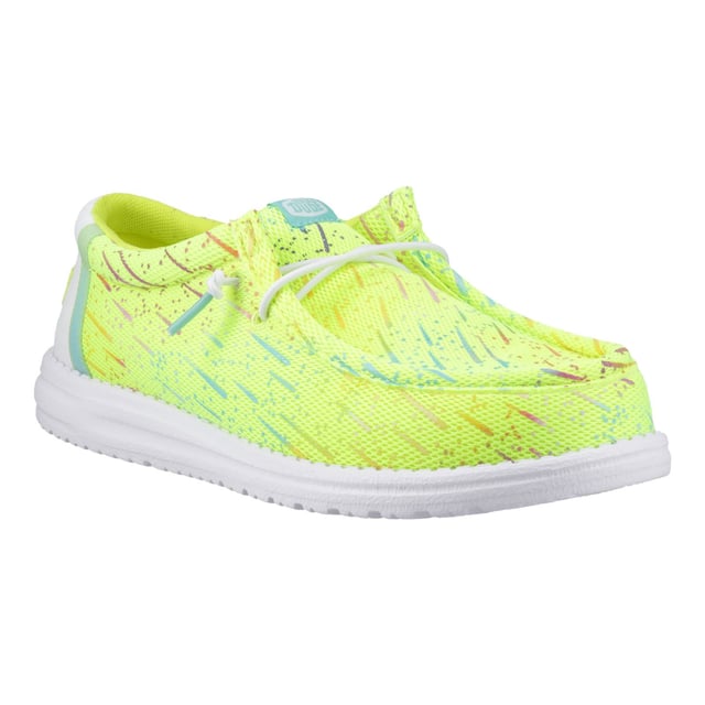 Deze sneakers hebben een rave-klaar, neon gaas en een verloop hiel. Het gemakkelijke instapsysteem en de comfortabele, zachte uitneembare schuimzool betekenen dat je de hele nacht (of het hele weekend, geen oordeel) in totale comfort kunt feesten. Zeg hallo tegen Wally Party Mesh.