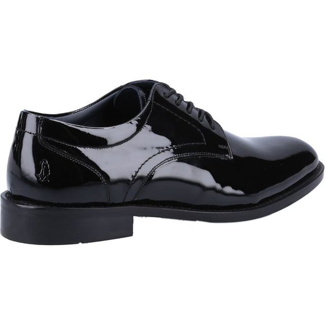 Hush Puppies Damien Lace Up Patent Leather Men's Black Patent Lace-Up Shoes The Damien Lace Up; Crafted from Quality Cow Crust Leather Upper, its subtle padded collar allows a comfortable fit without compromising on style. Includes a stitched leather rand detail for that on trend look