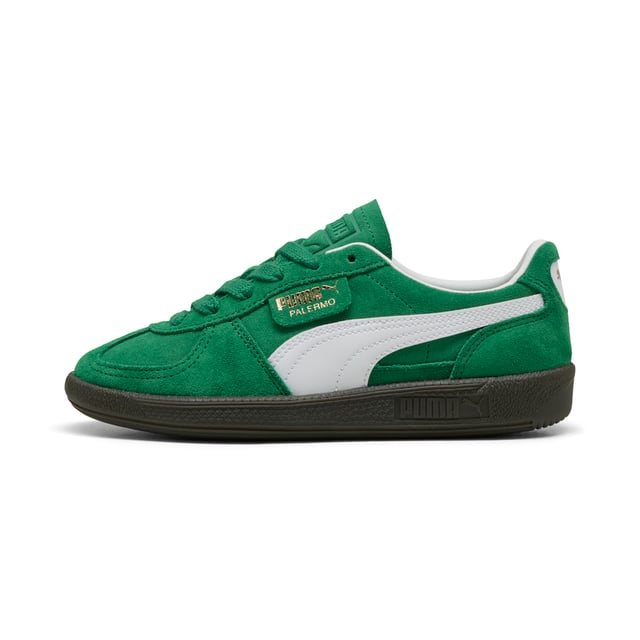 PRODUCT STORY: A terrace legend from our archives returns: The Palermo. The silhouette debuted back in the early '80s, where it quickly became a staple among the terrace crowds in British football stadiums. Now, we ive brought it back for the fans. Like the original, the Palermo is complete with its signature tag at the upper, a T-toe construction, and, of course, the classic gum sole. FEATURES & BENEFITS: PUMA is leather products support responsible manufacturing via the Leather Working Group. DETAILS: Leather upper; Synthetic lining; Debossed and foil-printed PUMA branding on quarter panel tab and heel cap; Leather-coated Formstrip; Rubber midsole; Rubber outsole; PUMA Youth: Recommended for older kids between 8 and 16 years.