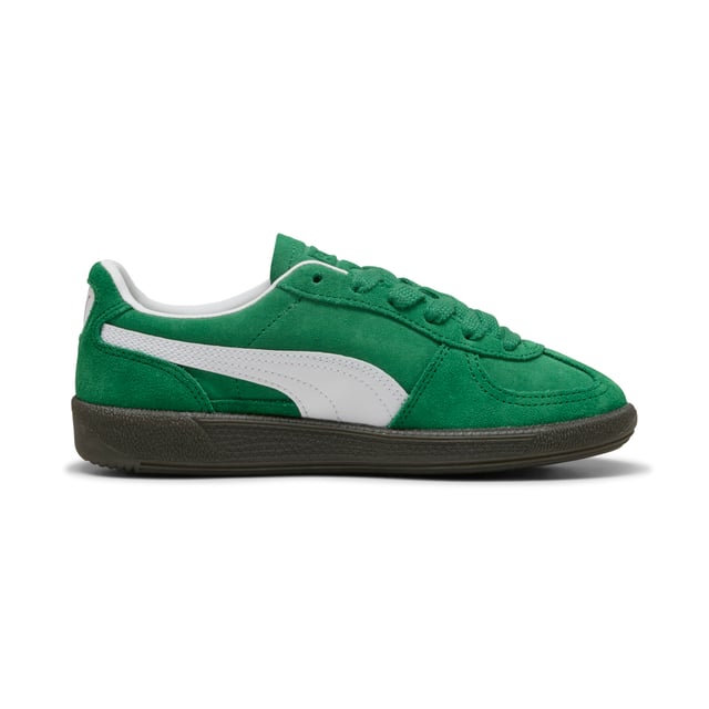 PRODUCT STORY: A terrace legend from our archives returns: The Palermo. The silhouette debuted back in the early '80s, where it quickly became a staple among the terrace crowds in British football stadiums. Now, we ive brought it back for the fans. Like the original, the Palermo is complete with its signature tag at the upper, a T-toe construction, and, of course, the classic gum sole. FEATURES & BENEFITS: PUMA is leather products support responsible manufacturing via the Leather Working Group. DETAILS: Leather upper; Synthetic lining; Debossed and foil-printed PUMA branding on quarter panel tab and heel cap; Leather-coated Formstrip; Rubber midsole; Rubber outsole; PUMA Youth: Recommended for older kids between 8 and 16 years.