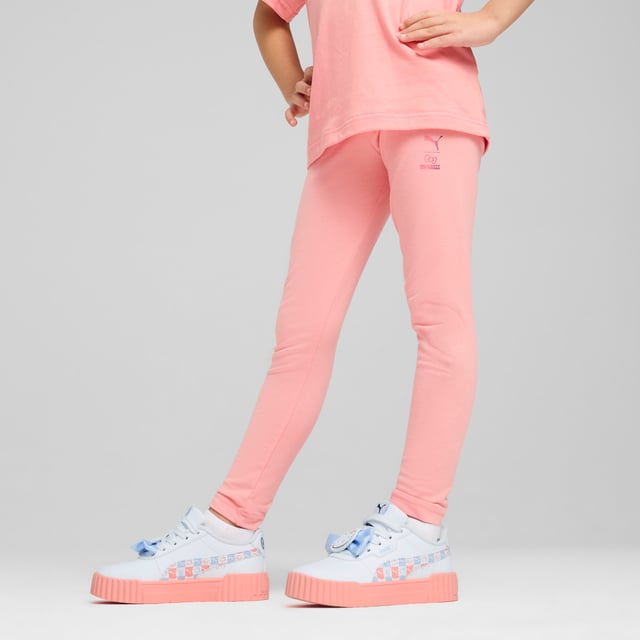 PRODUCT STORY: Say hello to the new PUMA x HELLO KITTY AND FRIENDS collection. Created for kids and adults, this collab combines classic streetwear vibes with Hello Kitty is cute, playful aesthetic. Taking inspiration from the bubblegum pop aesthetic of the â€˜00s, this collection is got glitter, glossy prints, and more. DETAILS: Tight fit; Single jersey; Regular length; High rise; Elasticated waistband; PUMA Kids: Recommended for young kids between 4 and 8 years.