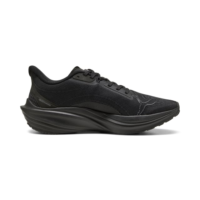 PUMA Unisex Darter Pro Running Shoes PRODUCT STORY: Take your run to the next level with the Darter Pro. PROFOAM delivers an instant, responsive ride and the engineered mesh upper keeps you cool at high speeds. A locked-in midfoot and durable outsole let you power through any distance or terrain. Unrivalled performance meets unmatched value in PUMA's latest essential. FEATURES & BENEFITS: The upper of the shoes is made with at least 20% recycled materials; PROFOAM: Lightweight EVA designed to cushion your landing and propel your next step. DETAILS: Lace closure; Engineered mesh upper; Full length rubber outsole; Heel-to-toe drop: 6mm; Surface type: Road running; Recommended for: neutral pronators.
