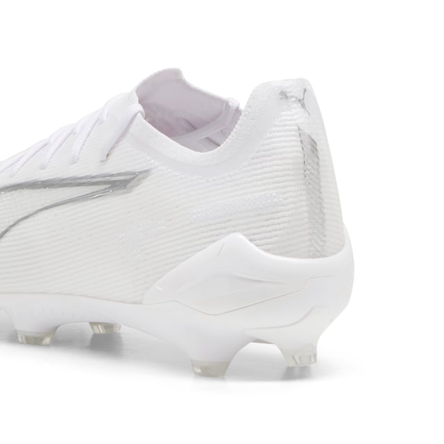 PRODUCT STORY: Fasten yourâ€¯seatb. . .we mean laces. With the ULTRA 5 football boot, you get theâ€¯speed and sensation of a finely tuned machine at your feet. Builtâ€¯on engineering insights from PUMA Motorsport, theâ€¯brand-new SPEEDSYSTEM outsole andâ€¯FastTraxâ€¯stud design areâ€¯precision-engineered to take you from kick-off to back-of-the-netâ€¯faster than you can say: lights out.â€¯ FEATURES & BENEFITS: ACCELERATION: The SPEEDSYSTEM outsole design combines a high-performance fibre base material with a revolutionary stud system, maximising energy return for faster acceleration; TRACTION: FastTrax stud design using insights from academic research and traction studies to provide more traction while accelerating, cutting and breaking; STABILITY: PWRTAPE SQD support frame stabilises the foot inside the boot without hindering agility or freedom of movement; The upper of this shoe is made with at least 50% recycled materials. DETAILS: Lightweight mesh upper; Lightweight removable sockliner with NanoGrip technology keeps the foot from slipping inside the boot; OrthoLite heel cushioning for better lockdown; SPEEDSYSTEM outsole; Regular to narrow fit; Low-cut slip-on construction; FG: Suitable for use on firm ground.
