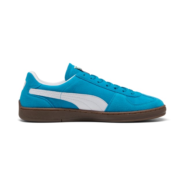 PRODUCT STORY: The Super Team sneakers first hit the scene in 1982. Fast forward to the 2020s and we're bringing it back. This version stays true to the OG, made for handball goalkeepers, with a suede upper and leather PUMA Formstrip on the side. FEATURES & BENEFITS: PUMA's leather products support responsible manufacturing via the Leather Working Group.  DETAILS: Leather upper; Suede tongue; Breathable synthetic collar; Mesh OrthoLite footbed; Leather PUMA Formstrip.