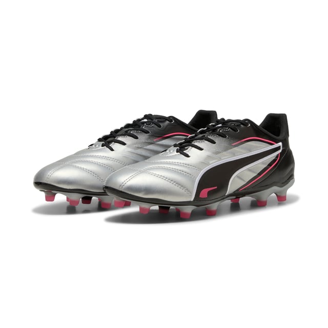 PRODUCT STORY: A tradition of innovation and evolution: that's classic KING. This one lives up to its predecessors with a combination of lightweight TPU outsole, K-BETTERâ„¢ upper, and SOFTFOAM+ sockliner for exceptional fit and performance. Embrace the heritage and innovation of PUMA with every step. The rightful heir is here. FEATURES & BENEFITS: Upper made with at least 20% recycled materials; K-BETTER: Better without leather. Non-animal-based K-BETTERâ„¢ upper material for a new and improved take on the signature KING touch, comfort, and durability.; CONTROL FOR HER: This football boot is made for the women player, with measurements such as volume and instep height engineered for the female foot. DETAILS: Lightweight TPU outsole with conical studs for enhanced traction on the pitch; Regular tongue construction fits various foot shapes; Women's-specific fit engineered for the female foot, ensuring optimal comfort and control; Lightweight removable sockliner; FG/AG: Suitable for use on both firm natural surfaces and artificial grass (4G).