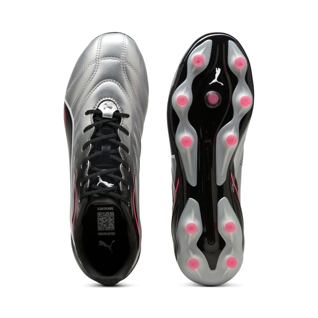PRODUCT STORY: A tradition of innovation and evolution: that's classic KING. This one lives up to its predecessors with a combination of lightweight TPU outsole, K-BETTERâ„¢ upper, and SOFTFOAM+ sockliner for exceptional fit and performance. Embrace the heritage and innovation of PUMA with every step. The rightful heir is here. FEATURES & BENEFITS: Upper made with at least 20% recycled materials; K-BETTER: Better without leather. Non-animal-based K-BETTERâ„¢ upper material for a new and improved take on the signature KING touch, comfort, and durability.; CONTROL FOR HER: This football boot is made for the women player, with measurements such as volume and instep height engineered for the female foot. DETAILS: Lightweight TPU outsole with conical studs for enhanced traction on the pitch; Regular tongue construction fits various foot shapes; Women's-specific fit engineered for the female foot, ensuring optimal comfort and control; Lightweight removable sockliner; FG/AG: Suitable for use on both firm natural surfaces and artificial grass (4G).