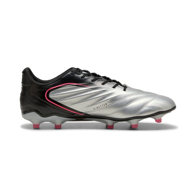 PRODUCT STORY: A tradition of innovation and evolution: that's classic KING. This one lives up to its predecessors with a combination of lightweight TPU outsole, K-BETTERâ„¢ upper, and SOFTFOAM+ sockliner for exceptional fit and performance. Embrace the heritage and innovation of PUMA with every step. The rightful heir is here. FEATURES & BENEFITS: Upper made with at least 20% recycled materials; K-BETTER: Better without leather. Non-animal-based K-BETTERâ„¢ upper material for a new and improved take on the signature KING touch, comfort, and durability.; CONTROL FOR HER: This football boot is made for the women player, with measurements such as volume and instep height engineered for the female foot. DETAILS: Lightweight TPU outsole with conical studs for enhanced traction on the pitch; Regular tongue construction fits various foot shapes; Women's-specific fit engineered for the female foot, ensuring optimal comfort and control; Lightweight removable sockliner; FG/AG: Suitable for use on both firm natural surfaces and artificial grass (4G).