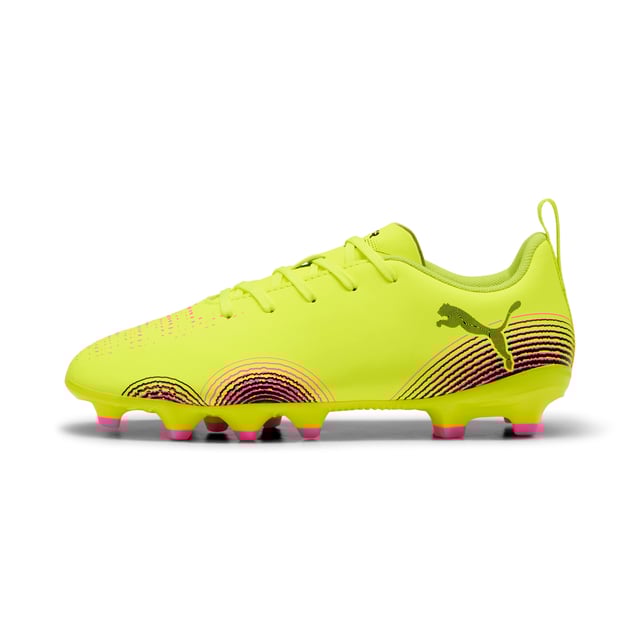 PRODUCT STORY: Playmakers, unleash your creativity on the pitch with the FUTURE 8 PLAY. With a soft, lightweight upper, innovative stud design for 360-degree agility, and GripControl technology for superior ball control, these shoes offer regular to wide fit and the option to play with or without laces. Perfect for quick pivots and explosive movements, they keep you in control and unstoppable. FEATURES & BENEFITS: Made with at least 30% recycled materials. DETAILS: Regular to wide fit accommodates various foot shapes for a personalised feel; Lightweight synthetic upper offers comfort, support, and durability; Innovative stud design enables quick pivots and 360-degree agility on firm ground and artificial grass; FLEXGILITY outsole with a circular stud configuration for quick pivots and 360-degree agility; FG/AG: Suitable for use on both firm natural surfaces and artificial grass (4G); PUMA Youth: Recommended for older kids between 8 and 16 years.