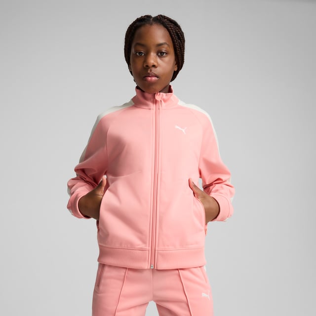 PRODUCT STORY: Step into the legacy of the T7 with this track jacket. Featuring our iconic panel inserts down the sides, a two-way zipper, and zippered side pockets, it's designed for those who embrace heritage with a modern twist. Feel the PUMA spirit in every stitch. DETAILS: Regular fit; Tricot; Standard jacket length; Stand up collar; Full zip; Long sleeves; Side Pocket; PUMA Youth: Recommended for older kids between 8 and 16 years.