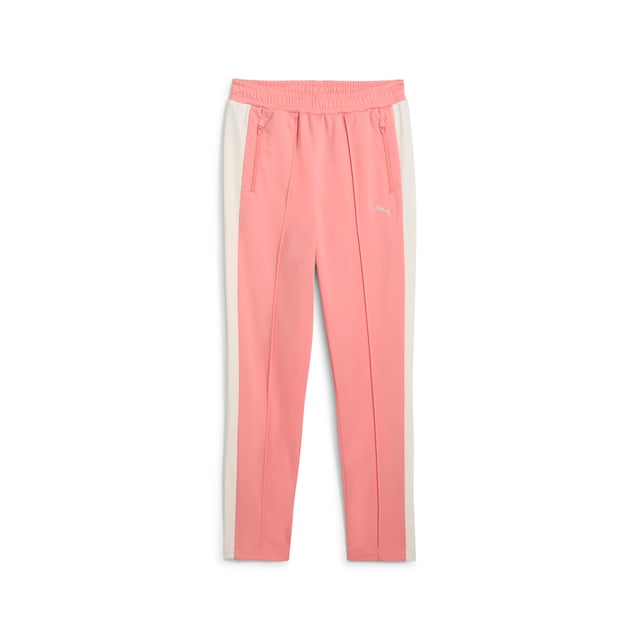 PRODUCT STORY: Step up your game with PUMA's slim track pants. Featuring T7 panel inserts, pintuck detailing, and zip pockets, these pants blend heritage and modernity. The elasticated waistband and tonal drawcords ensure a flawless fit, while the iconic logo adds a touch of legacy. DETAILS: Slim fit; Tricot; Regular length; Medium rise; Side Pocket; PUMA Youth: Recommended for older kids between 8 and 16 years.