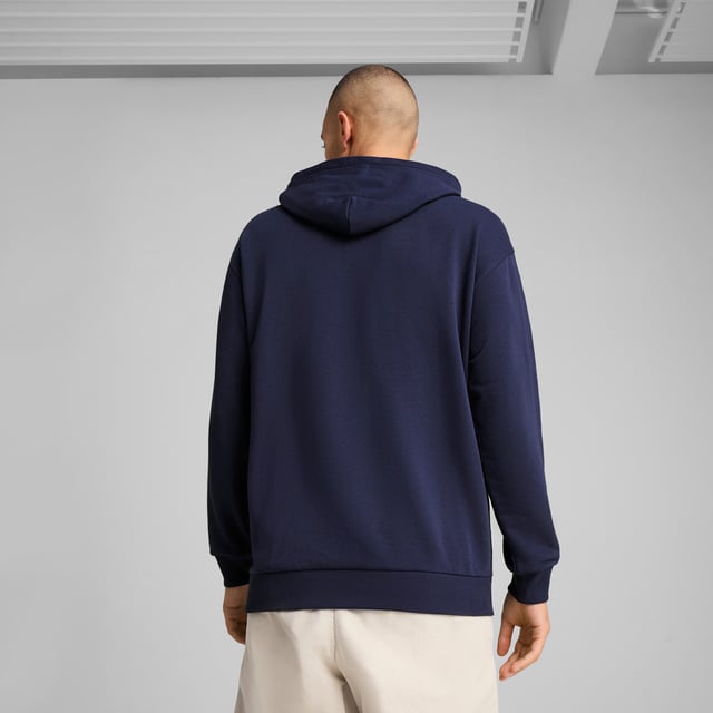 PRODUCT STORY: Rep your love for the Cityzens with this PUMA hoodie. Featuring bold graphics and the iconic Man City crest, it's perfect for cheering at the Etihad Stadium or hanging out with friends. Show your true colors and embrace the spirit of Manchester's best club. FEATURES & BENEFITS: Made with at least 20% recycled cotton. DETAILS: Relaxed fit; French Terry material; Regular length; Hood; Long sleeves; Manchester City graphic on the front; Manchester City badge and PUMA Cat logo on the front; Main Material 1: 46% cotton, 32% polyester, 22% cotton Recycled - french terry - 280.00 g/mÂ² - piece dyed - Chemical- Regular finishing.