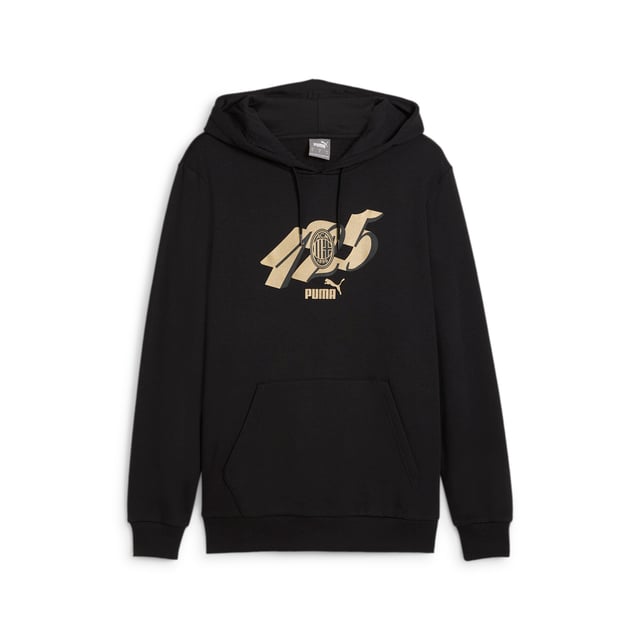 PUMA Mens AC Milan ftblCULTURE Hoodie PRODUCT STORY: Celebrate match day in Rossoneri style. This relaxed-fit hoodie lets you represent your club with pride, whether cheering from the stands or kicking back at home. The soft french terry fabric keeps you comfortable all day long. FEATURES & BENEFITS: Made with at least 20% recycled cotton. DETAILS: Regular fit; 280 gsm, knitted; Long sleeve; Elasticated waistband and cuffs; Official team branding.