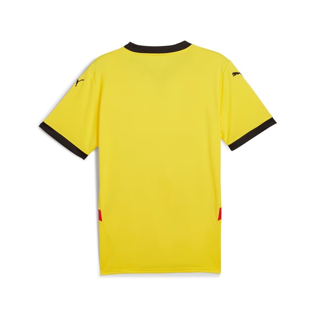 PRODUCT STORY: Gear up and show your allegiance to RC Lens with the official 24/25 Home jersey. It features our moisture-wicking dryCELL tech to keep you feeling cool and comfortable. FEATURES & BENEFITS: dryCELL: Performance technology designed to wick moisture from the body and keepyou free of sweat during exercise; As part of the RE:FIBRE program, this garment is made of at least 95% recycled material from textile waste and other used materials. DETAILS: Regular fit; 170 gsm, Jacquard; Crew neck; Short sleeves; Official team branding.