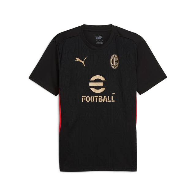 PRODUCT STORY: Perform like the pros in this AC Milan training top. Built for action, it features strategic mesh panels and moisture-wicking dryCELL tech to keep you cool, comfortable and dry. The club crest on the chest lets you show your team pride. FEATURES & BENEFITS: dryCELL: Performance technology designed to wick moisture from the body and keep you free of sweat during exercise; Made with 100% recycled material excluding trims & decorations. DETAILS: Slim fit; 170 gsm, Jacquard; Mesh inserts; Crew neck; Short sleeves; Official team branding.