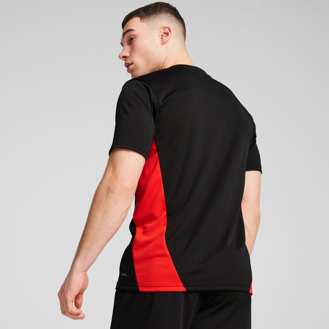 PRODUCT STORY: Perform like the pros in this AC Milan training top. Built for action, it features strategic mesh panels and moisture-wicking dryCELL tech to keep you cool, comfortable and dry. The club crest on the chest lets you show your team pride. FEATURES & BENEFITS: dryCELL: Performance technology designed to wick moisture from the body and keep you free of sweat during exercise; Made with 100% recycled material excluding trims & decorations. DETAILS: Slim fit; 170 gsm, Jacquard; Mesh inserts; Crew neck; Short sleeves; Official team branding.