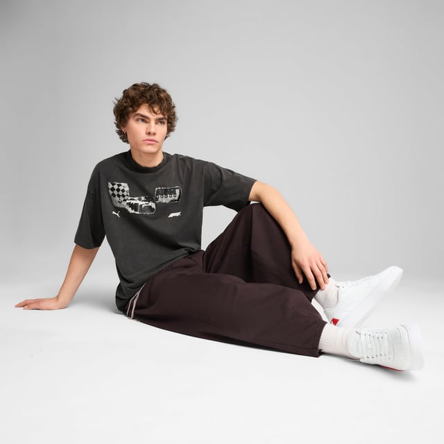 PRODUCT STORY: Celebrate 75 years of F1 with this relaxed fit tee featuring nostalgic track graphics. The F1 logo and PUMA Cat logo add a sporty touch, making it perfect for those who live life in the fast lane. FEATURES & BENEFITS: Made with at least 20% recycled cotton. DETAILS: Relaxed fit; Main material: Single jersey; Regular length; Crew neck; Short sleeves; PUMA branding details.