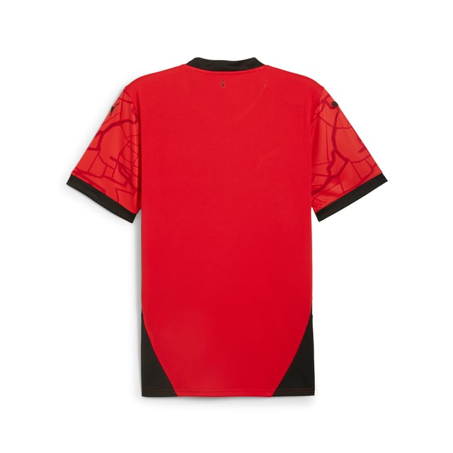 PRODUCT STORY: Gear up and show your allegiance to Stade Rennais with the official 24/25 Home Jersey. It's design symbolizes the beating heart of the city of Rennes and the matchday ritual walk along the "La Vilaine" river that leads fans to the stadium. It features moisture-wicking dryCELL tech to keep you feeling cool and comfortable. FEATURES & BENEFITS: dryCELL: Performance technology designed to wick moisture from the body and keep you free of sweat during exercise; As part of the RE:FIBRE program, this garment is made of at least 95% recycled material from textile waste and other used materials. DETAILS: Regular fit; 170 gsm, Jacquard; Crew neck; Short sleeves; Official team branding.