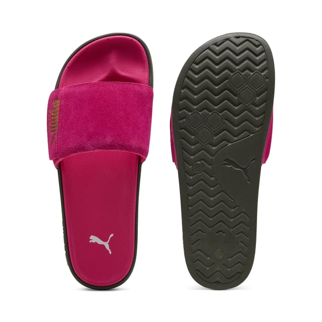 PRODUCT STORY: Slip into legendary style and unmatched comfort with the Leadcat 2.0 Palermo Foil. Gold-embossed straps and an EVA outsole launch you down city streets and into the spotlight. FEATURES & BENEFITS: PUMA's leather products support responsible manufacturing via the Leather Working Group.  DETAILS: Regular fit; Moulded EVA outsole; Suede strap; Slip-on style; PUMA branding details.