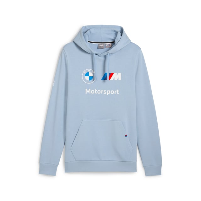 PUMA Mens BMW M Motorsport ESS Hoodie PRODUCT STORY: This BMW M Motorsport hoodie is a great way to show your motorsports credentials in comfort. Its made of a breathable fabric, has a hood with drawcords ,and chest logo that proclaims your allegiance to high performance. Victory is calling. FEATURES & BENEFITS: Made with at least 20% recycled materials.. DETAILS: Regular fit; 280 gsm, French Terry; Hooded; BMW M Motorsport print on chest; Regular length; Long sleeves; Regular Length.