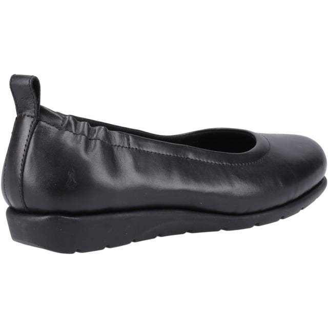 Hush Puppies Skylar Leather Women's Black Flats Superior comfort meets style with the Skylar, with a real leather upper with an elastic counter for a secure fit and easy wear, a cushion comfort insole and a lightweight flexible sole this is the perfect choice for day to day