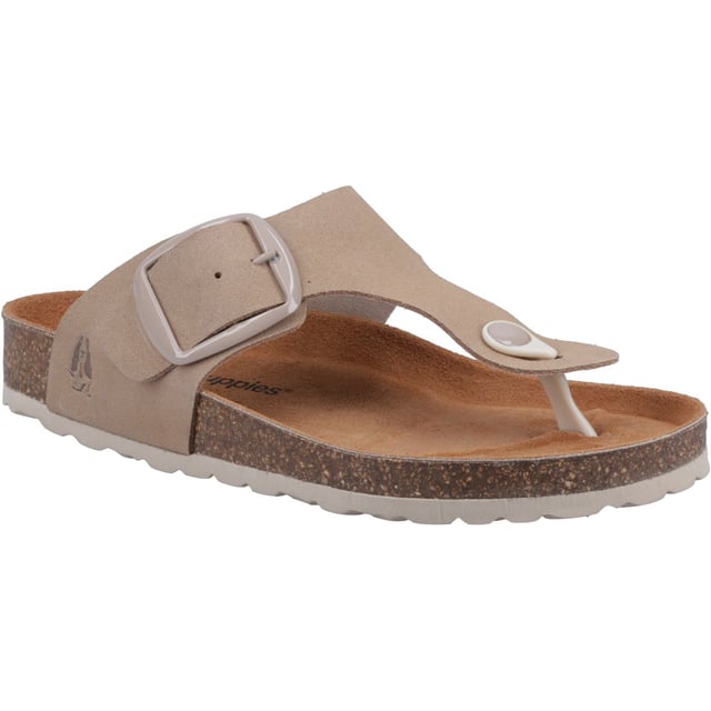 Hush Puppies Billie Suede Women's Taupe Sandals Perfect for lazy summer days, the Billie Mule features a real suede upper and footbed with easy slip on toe post styling