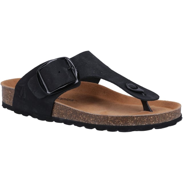 Hush Puppies Billie Suede Women's Black Sandals Perfect for lazy summer days, the Billie Mule features a real suede upper and footbed with easy slip on toe post styling