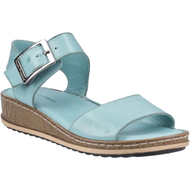 Hush Puppies Ellie Leren Dames Aqua Sandalen