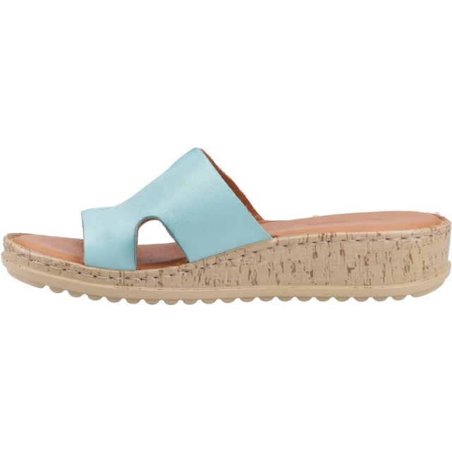 Hush Puppies Eloise Leren Aqua Sandalen voor Dames Een klassieke leren mule met een lichte, comfortabele zool, perfect voor zomerse dagavonturen en avonddiners.