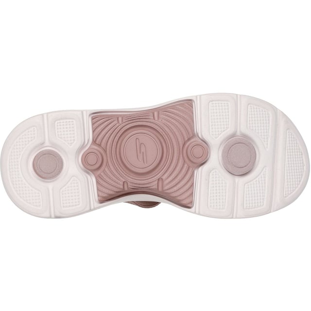 Enjoy supportive casual comfort on warm sunny days with the Skechers GO WALK Arch Fit 2.0 sandal. This knit quarter strap sandal features a textile upper with lightweight ULTRA GO cushioning and an Arch Fit footbed