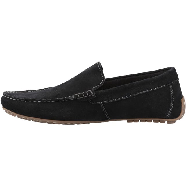 Hush Puppies Ralph Suede Leather Men's Black Loafers A quality suede loafer for easy to wear casual style, with a breathable textile lining and a cushion comfort flexible sole