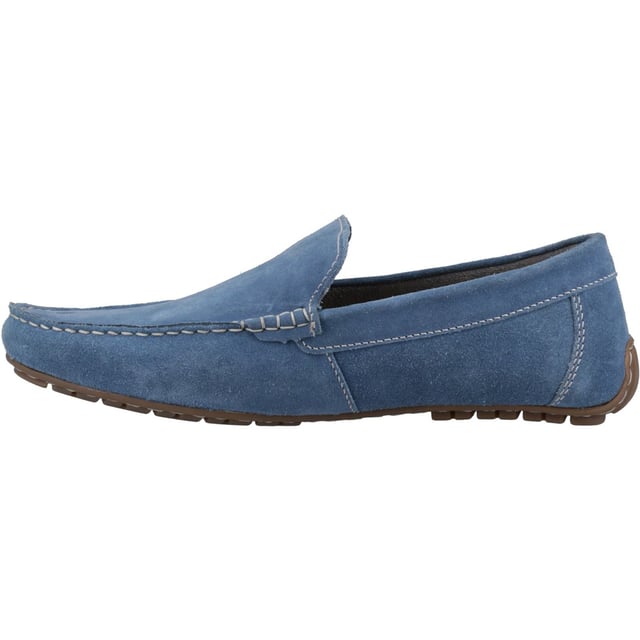 Hush Puppies Ralph Suede Leather Men's Blue Loafers A quality suede loafer for easy to wear casual style, with a breathable textile lining and a cushion comfort flexible sole