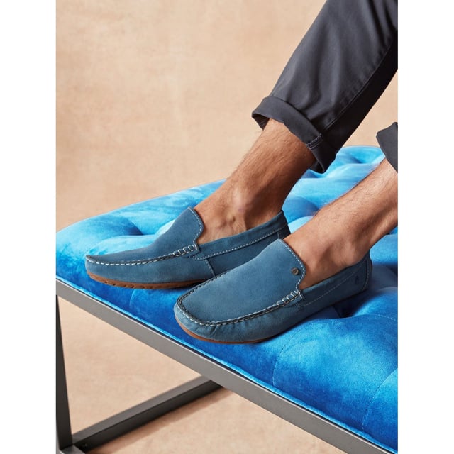 Hush Puppies Ralph Suede Leather Men's Blue Loafers A quality suede loafer for easy to wear casual style, with a breathable textile lining and a cushion comfort flexible sole