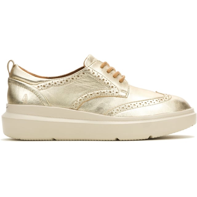 Hush Puppies Joy Leather Women's Champagne Brogues Shoes Classic styling meets modern tech with the Joy Wingtip Lace, an ergonomic design with The Body Shoe Flex for natural movement, our super springy Mega Bounce outsole and Bounce footbed for comfort, and made with recycled materials
