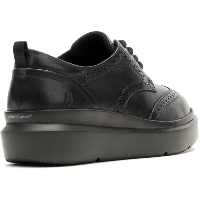 Hush Puppies Joy Leather Women's Black/Black Brogues Shoes Classic styling meets modern tech with the Joy Wingtip Lace, an ergonomic design with The Body Shoe Flex for natural movement, our super springy Mega Bounce outsole and Bounce footbed for comfort, and made with recycled materials