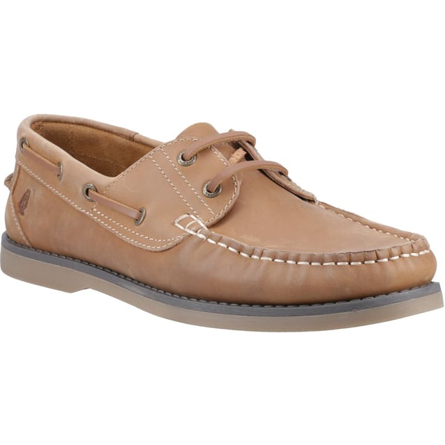 Hush Puppies Wilson Leather Men's Tan Boat Shoes The Wilson is the perfect choice for relaxed summer days, with a supple leather upper and insole, and a flexible and hardwearing outsole