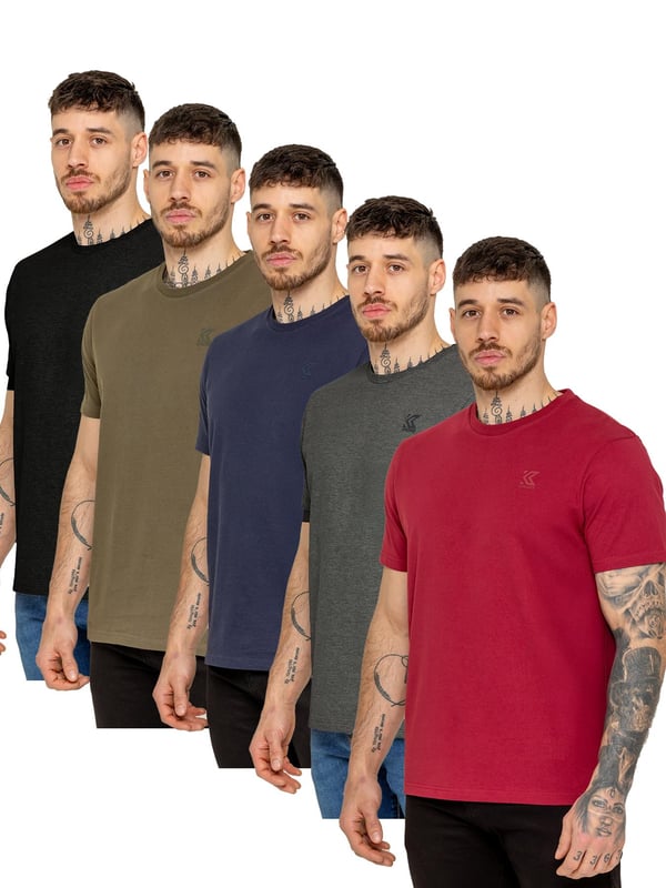 Upgrade your essentials with the Kruze Men’s T-Shirt, a set of five versatile tees designed for all-day comfort and classic style. Made from premium cotton, these t-shirts offer a soft, breathable feel, ideal for any season. Featuring a regular fit with a crew neck and short sleeves, each shirt provides a comfortable and flattering silhouette that pairs well with jeans, joggers, or shorts. The Kruze branding on the chest adds a touch of understated style, making these tees easy to dress up or down. Perfect for layering or wearing solo, this five-pack offers both quality and convenience, making it a must-have for any wardrobe. (159)