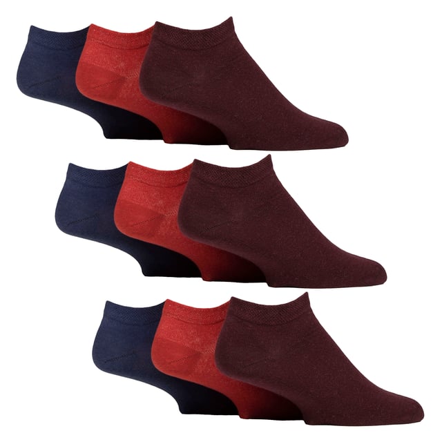 Gentle Grip - Men’s 9 Pair Multipack Diabetic Trainer Socks: Discover the ultimate solution for diabetic foot care with Gentle Grip's specially crafted diabetic socks for women. Engineered by technical experts, these Gentle Grip Diabetic Trainer socks offer a tailored approach to diabetic foot health with a low cut trainer length, perfect for the Spring & Summer seasons. Experience unparalleled comfort with these luxuriously soft cotton-rich socks, meticulously designed to securely hold ankles without elastication, eliminating the tightness that can pose problems for those with circulatory issues. Featuring hand-linked toes for smooth seams, these socks prioritise comfort for diabetics, preventing irritation and soreness. Choose these lightweight Gentle Grip diabetic trainer socks to care for your legs every day. These socks come in 9 pair packs and are available in 5 different options. They are made from: 77% Cotton, 15% Polyester, 1% Elastane. They come in 2 Men’s Sizes: 6-11 UK, 12-14 UK and are Machine Washable. Extra Product Details: Gentle Grip Diabetic Trainer Socks 9 Pack Diabetic Trainer Socks  NON ELASTIC Ankle Top Smooth Toe Seam HoneyComb Top Hand Linked Toe Seam