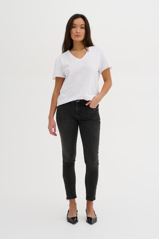 Custom,Slim fit,Halfhoge taille,7/8 lengte,Slim  Fijne was 30°, niet bleken, niet in de droger drogen, koud strijken max. 110° C, Niet droog reinigen  90% Katoen,8% Polyester,2% Elastaan