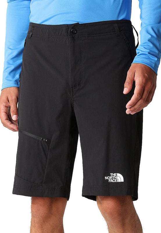 The North Face Men's Speedlight Slim Tapered Shorts are classic softshell all-rounders. - - . Designed for glacier crossing, ridge climbing and other above-the-tree-line alpine activities, they feature a water-repellent treatment to protect you from light showers. - - .  Four-way stretch means you'll be able to move unrestricted when scrambling, and the tough nylon fabric means they can take brushes with rock and other obstacles. - - .  Stash energy bars and other essentials in the leg and side pockets. - - .  Inseam Length: 27 Cm Approx.
