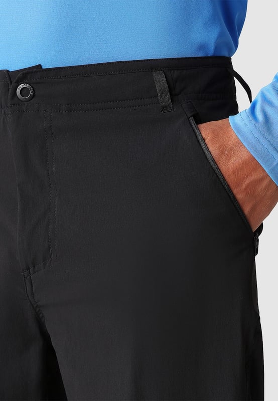 The North Face Men's Speedlight Slim Tapered Shorts are classic softshell all-rounders. - - . Designed for glacier crossing, ridge climbing and other above-the-tree-line alpine activities, they feature a water-repellent treatment to protect you from light showers. - - .  Four-way stretch means you'll be able to move unrestricted when scrambling, and the tough nylon fabric means they can take brushes with rock and other obstacles. - - .  Stash energy bars and other essentials in the leg and side pockets. - - .  Inseam Length: 27 Cm Approx.