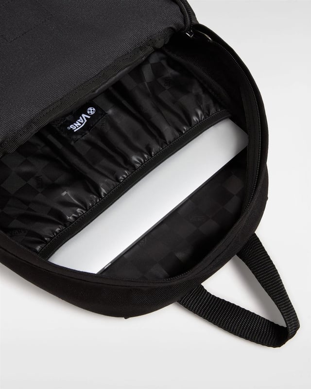 The Vans Midi Backpack combines sleek design with everyday practicality. Crafted from durable 100% polyester, this backpack features a spacious main compartment with an interior media sleeve and a front zip pocket with an organizer to keep your essentials neatly arranged.
Side water bottle pockets add functionality, while the iconic Vans "Off The Wall" logo on the front completes the look. With a 14-liter capacity and compact dimensions of 38 H x 24.8 W x 15 D cm, this backpack is perfect for work, school, or casual outings.
Made with sustainability in mind, at least 30% of its materials are recycled, renewable, or regenerative, reflecting Vans' commitment to positive environmental change.
Key Features:
Spacious main compartment with media sleeve.
Front zip pocket with organiser for quick access.
Side water bottle pockets for convenience.
Durable 100% polyester shell and lining.
Compact and lightweight with a 14L capacity.
Style Code: VN000GFCBLK
This versatile backpack is the perfect blend of functionality, sustainability, and iconic Vans style.