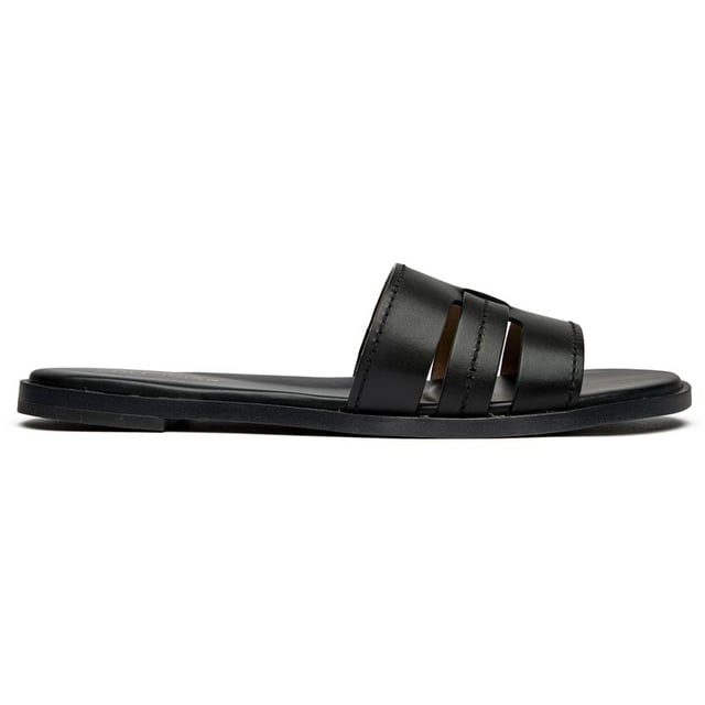 Sandalias negras Cole Haan Flynn para mujer, fabricadas en piel y suela sintética. Incluyen: parte superior de piel y plantilla acolchada.