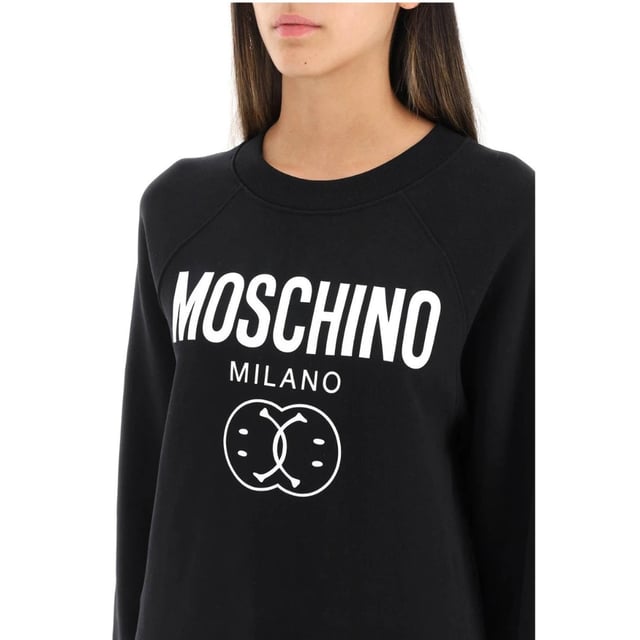 Moschino Milano Double Smiley Black Jumper
